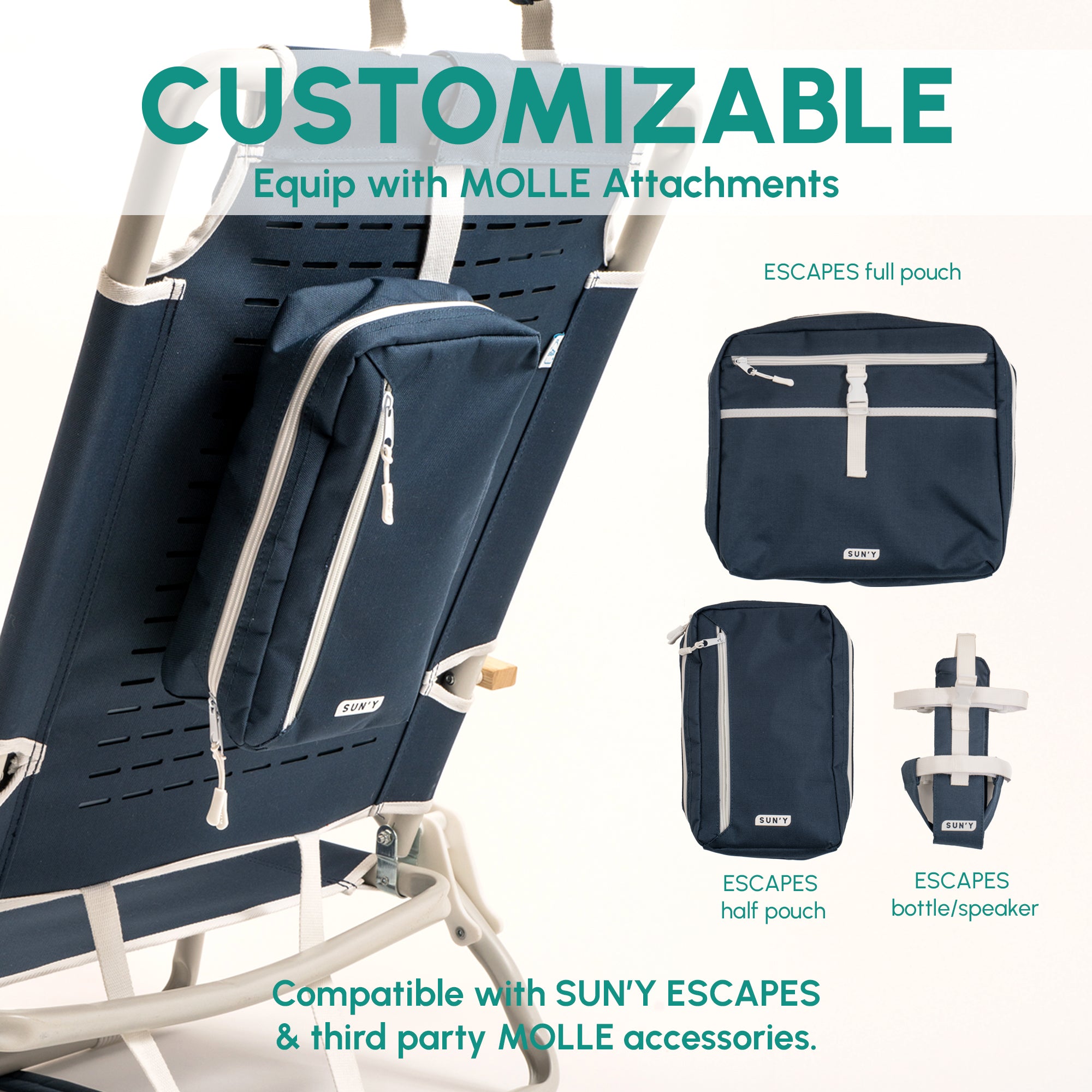 ESCAPES Backpack Beach Chair - Nautical Navy