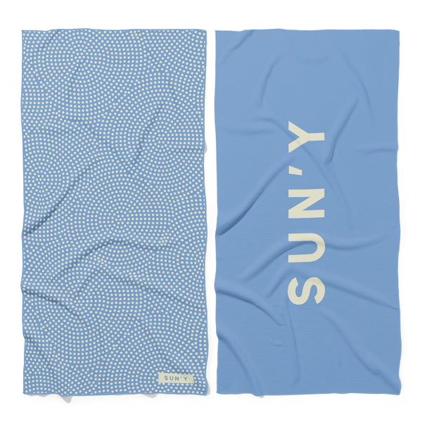 SUN'Y Raindrop Sand Free Beach Towel – Waffle Microfiber, Quick-Dry