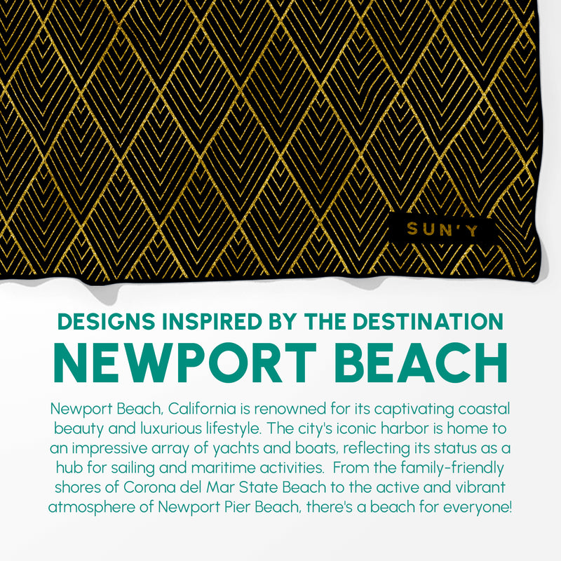 Newport sand free towel displayed at a California beach scene