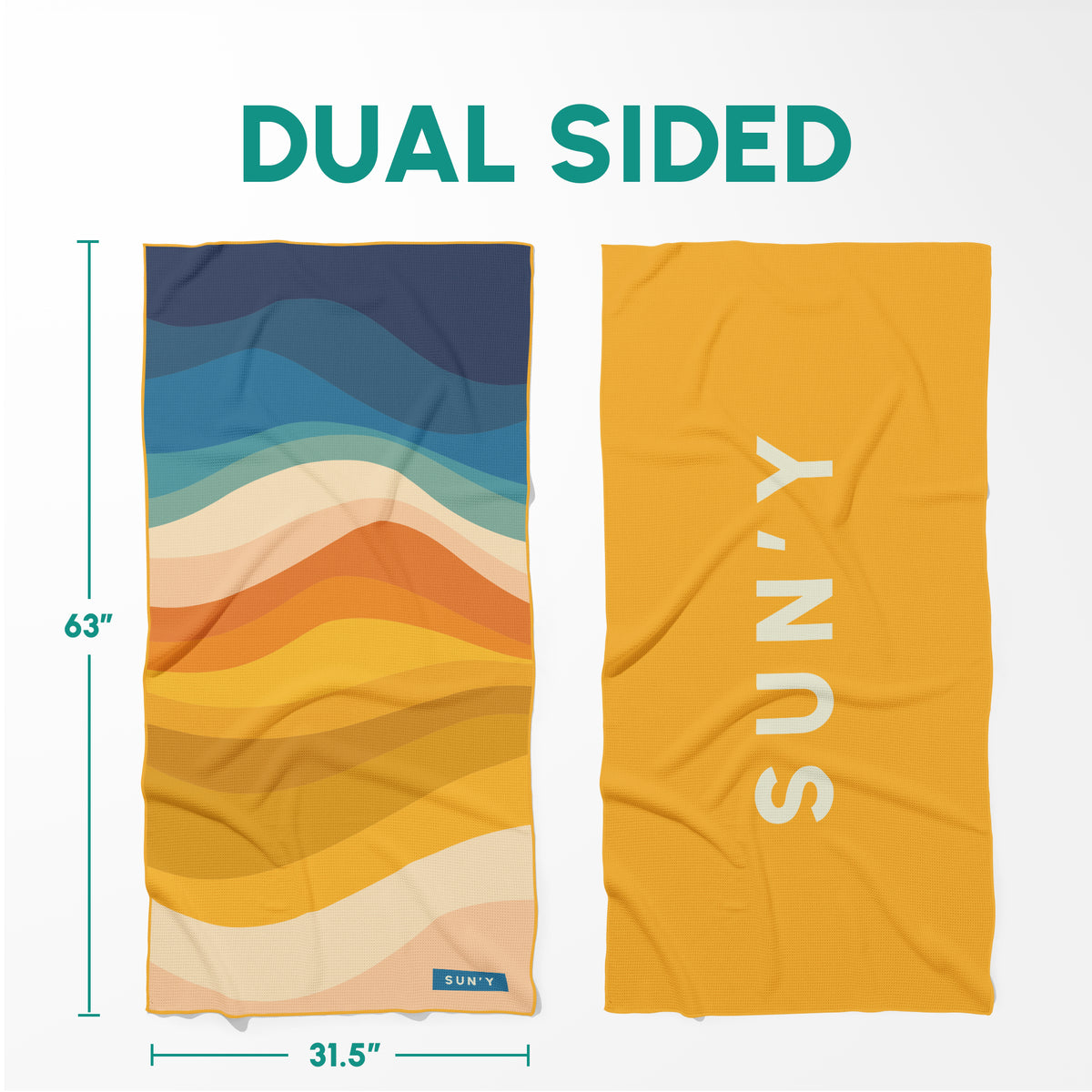 Boho sand free towel reversible dual-side design detail
