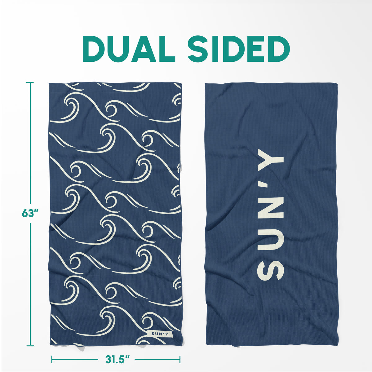Curl sand free towel reversible dual-side design detail