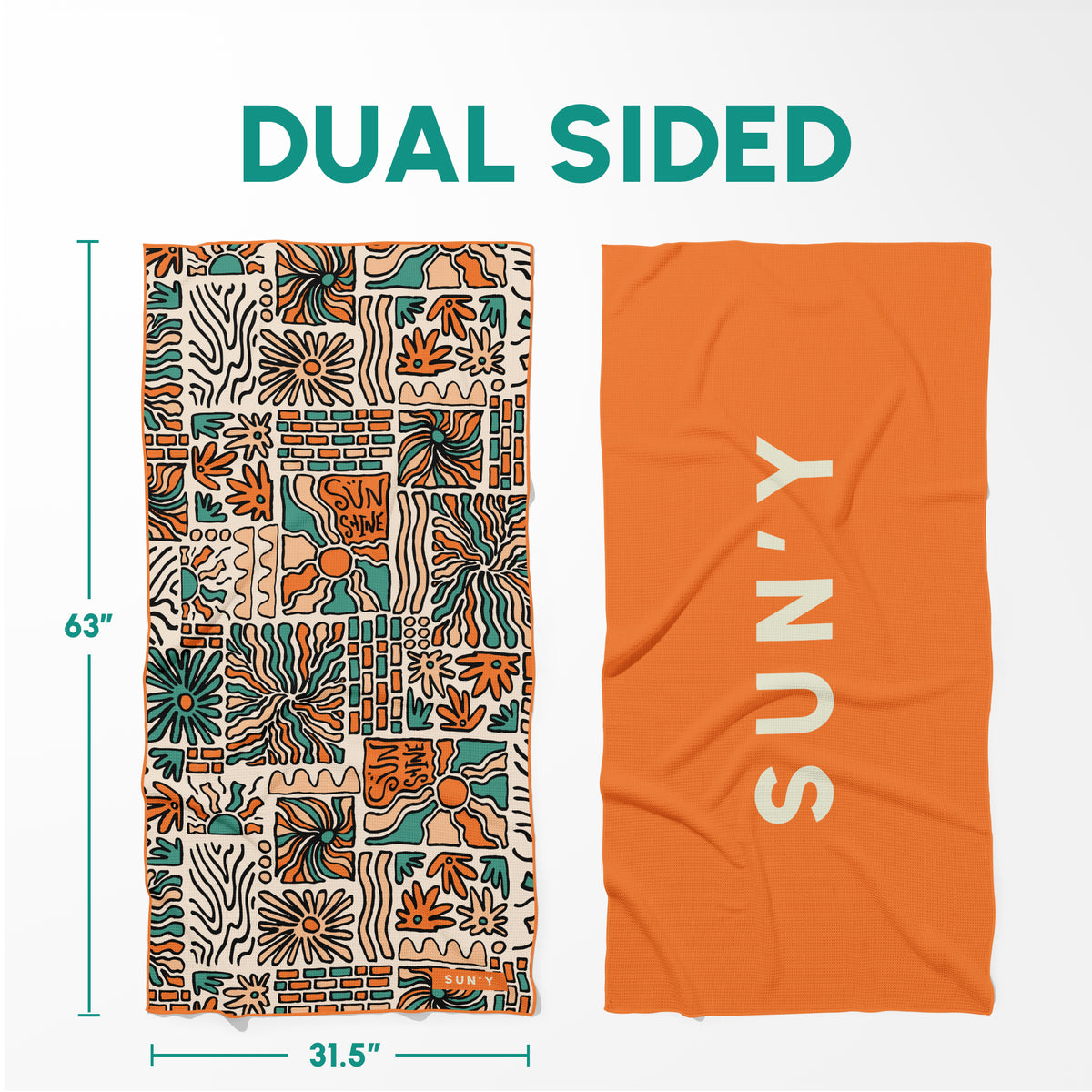 Groovy sand free towel reversible dual-side design detail