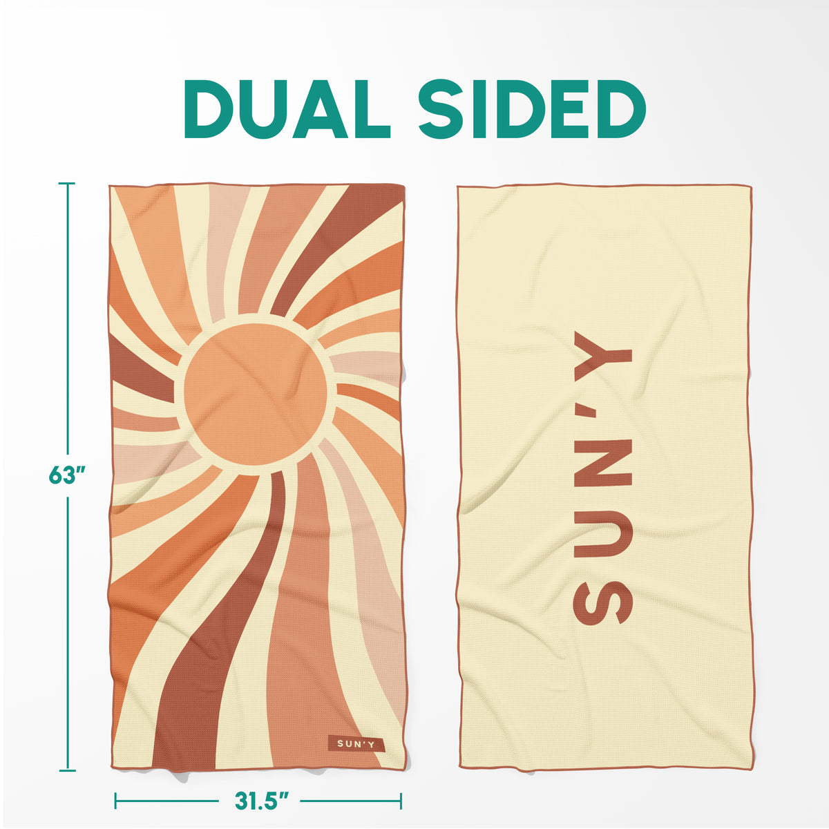 Rays sand free towel reversible dual-side design detail