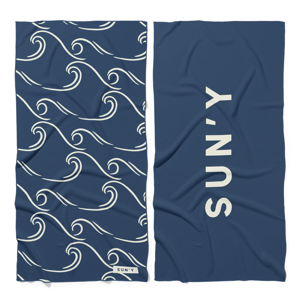 SUN'Y Original Sand Free Curl beach towel with wave-inspired pattern