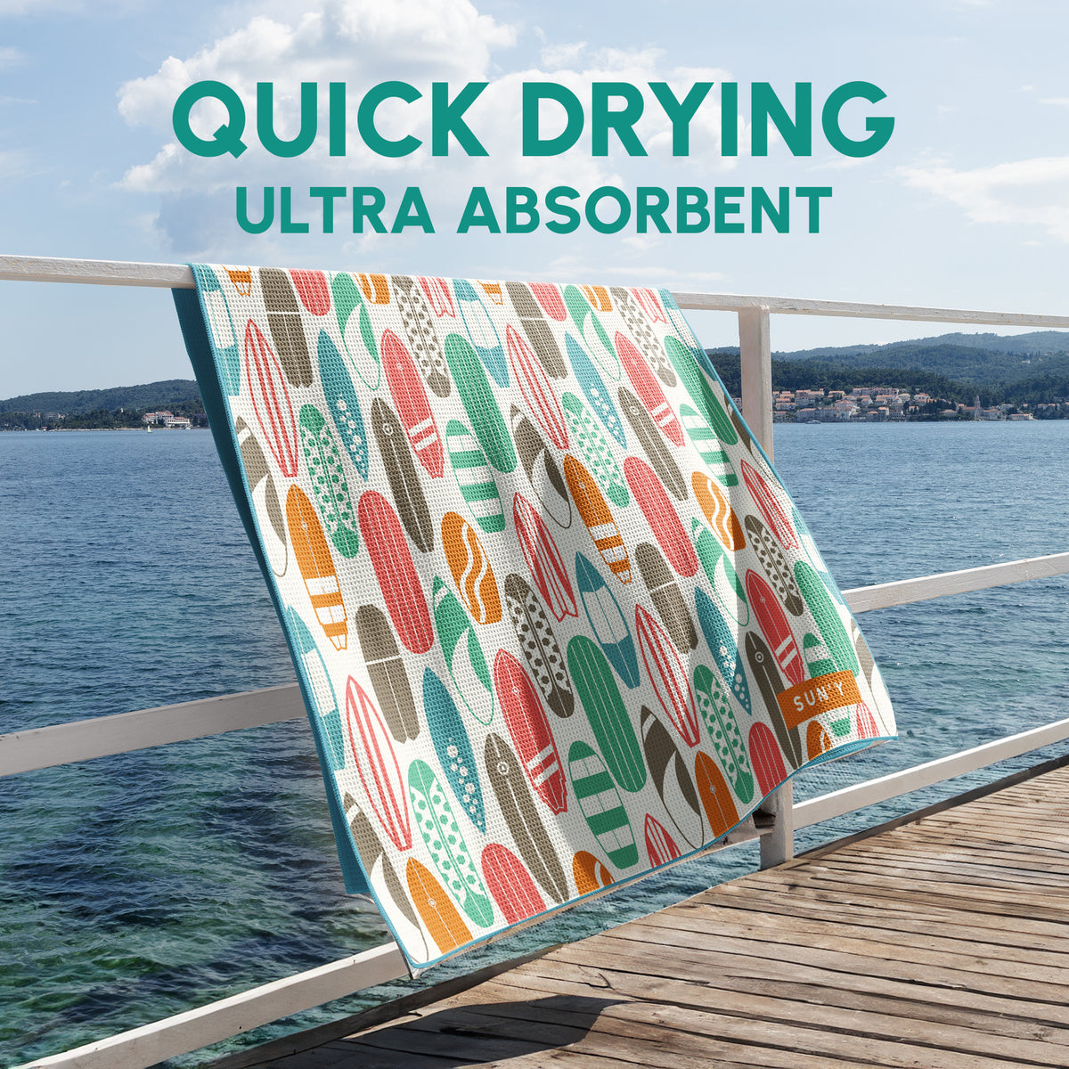 Huntington sand free beach towel quick-dry feature demonstration