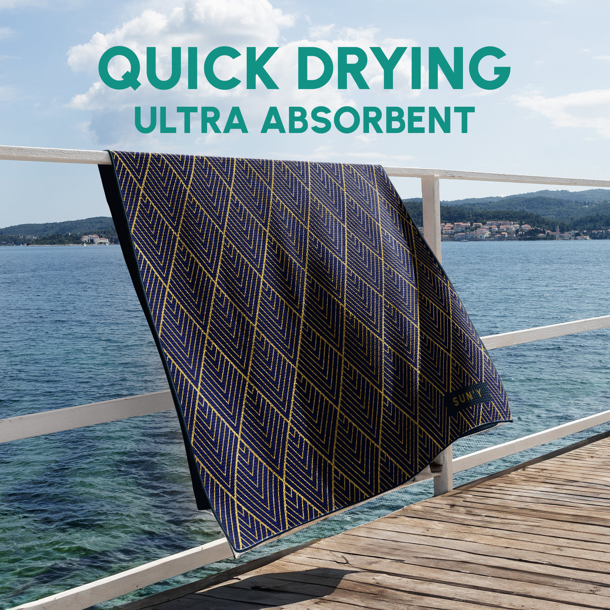 Newport sand free beach towel quick-dry performance feature